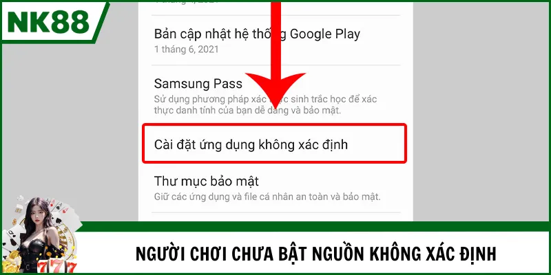 Người chơi chưa bật nguồn không xác định